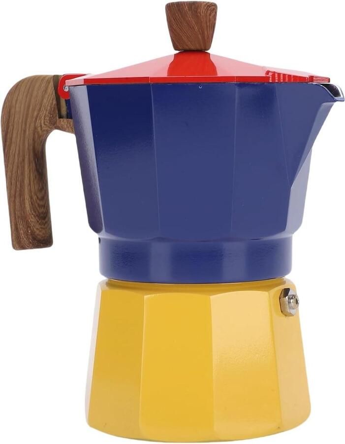 Koffiezetapparaat Moka Pot Thuis Koffie Zetten Duurzame Aluminium 150 ml Rood Blauw Geel