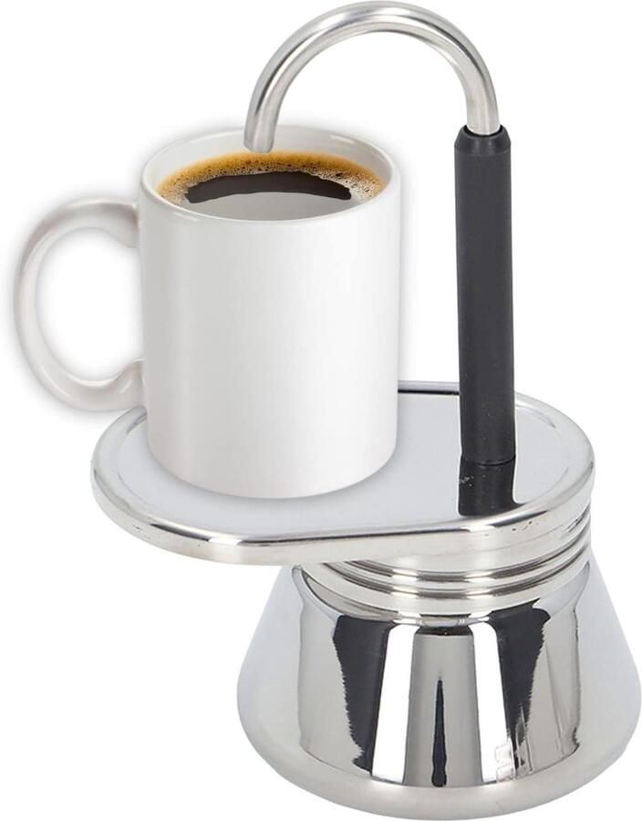 Koffiezetapparaat Mokka pot Thuis koffie zetten Roestvrij staal 1 kop Zilver