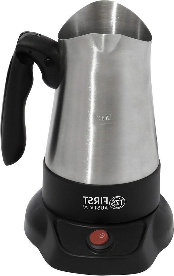 Koffiezetapparaat Mokkakoker Turkse Koffiemaker Espresso Snel Koffie Zetten Uitklapbare Handgreep 035 liter Zwart RVS