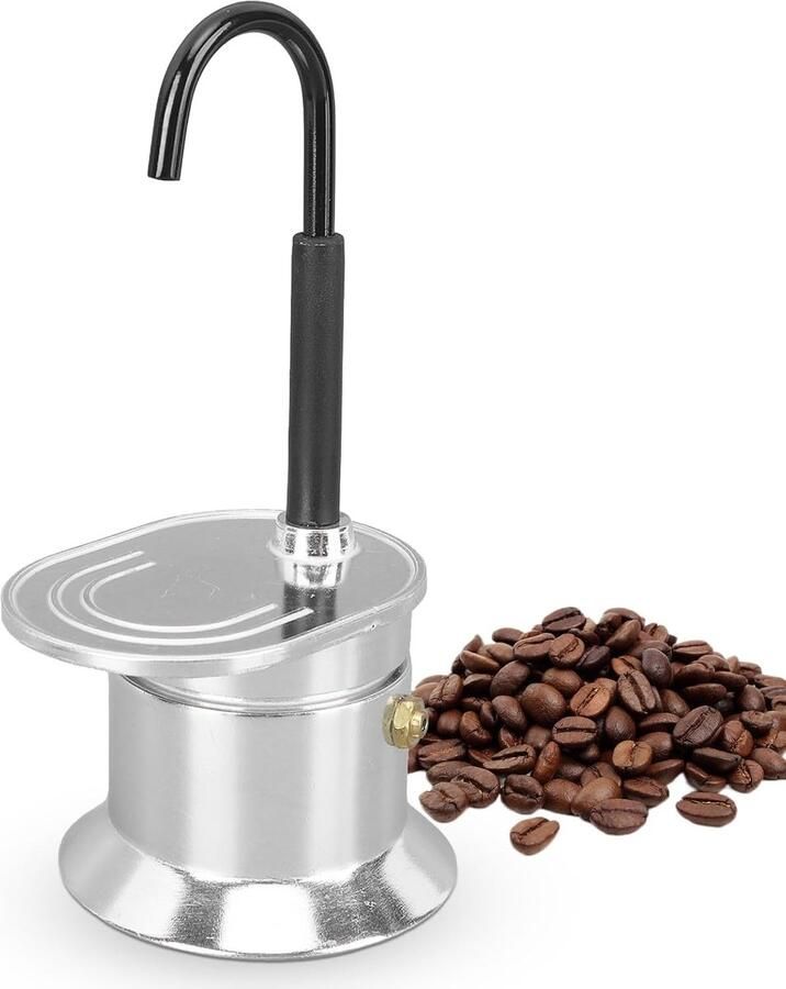 Koffiezetapparaat Mokkapot Moka Italiaanse Koffie Enkele Buis Ontwerp 50 ml Capaciteit Aluminium