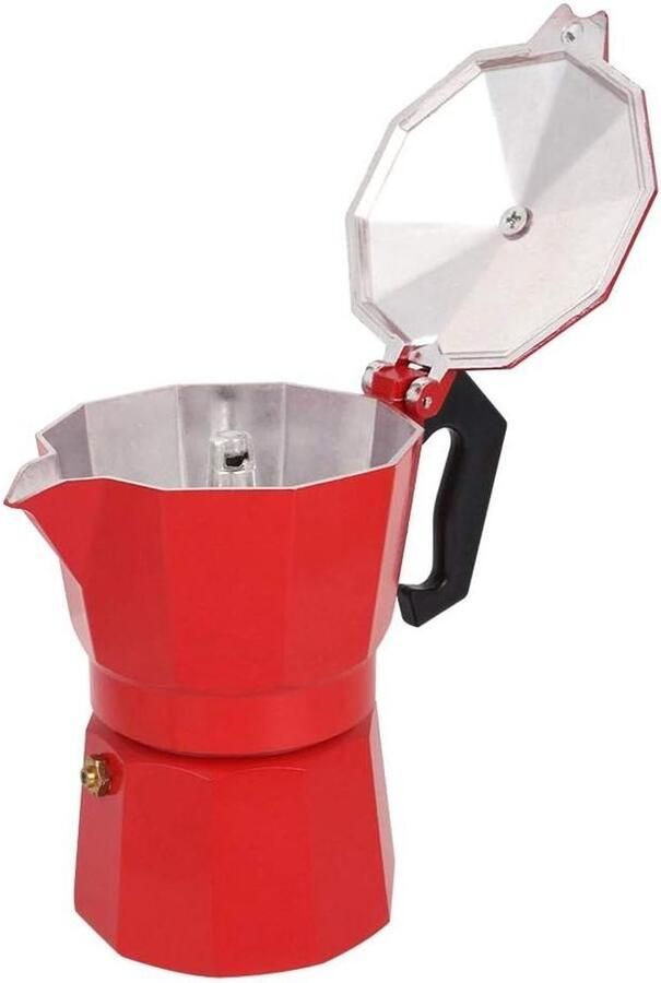 Koffiezetapparaat Mokkapot Percolator Thuisgebruik Camping Aluminium Constructie 300 Ml Capaciteit Rood