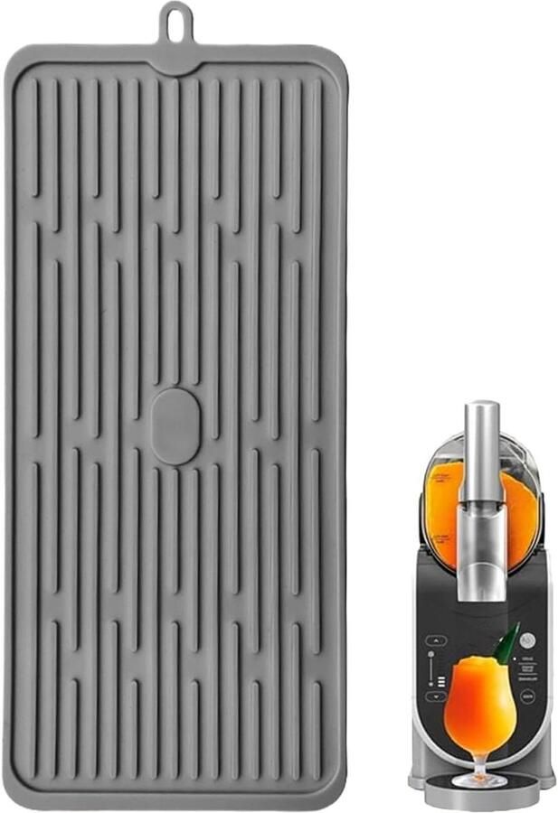 Koffiezetapparaat Onderlegger Espresso Bar Mat Aanrecht Beschermen Slijtvaste Silicone Constructie 47x20 cm Grijs