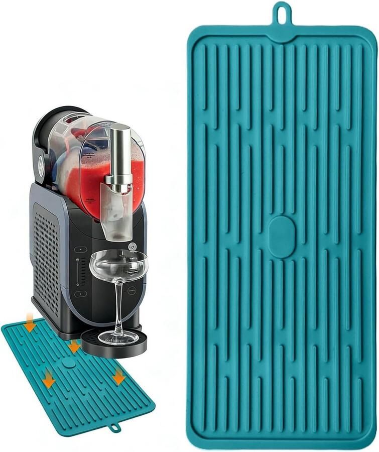 Koffiezetapparaat Onderlegger Ondermat Keuken Aanrecht Beschermen Anti-Slip Siliconen 47x20 cm Groen