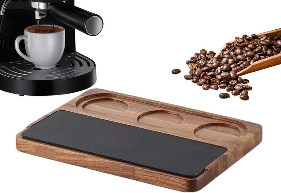 Koffiezetapparaat Organizer Zeefhouder Station Koffie Bereiden Antislip Houten Bodem 51-58 mm Compatibel Natuurlijk Hout