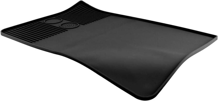 Koffiezetapparaat Pad Siliconen Mat Stabiele Koffiezet Voorkomt Morsen 40.5 cm Diameter Zwart