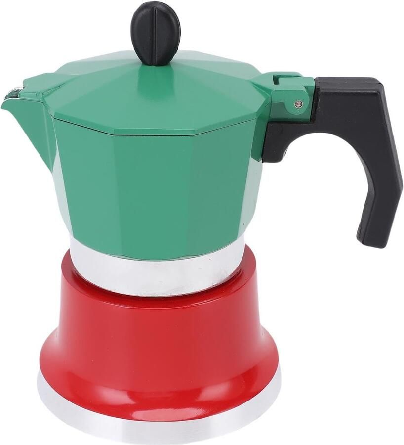 Koffiezetapparaat Percolator Italiaanse Koffiepot Authentiek Koffie Zetten Meerdere Warmtebronnen Compatibel 3 Kopjes 150ml Zilverkleurig
