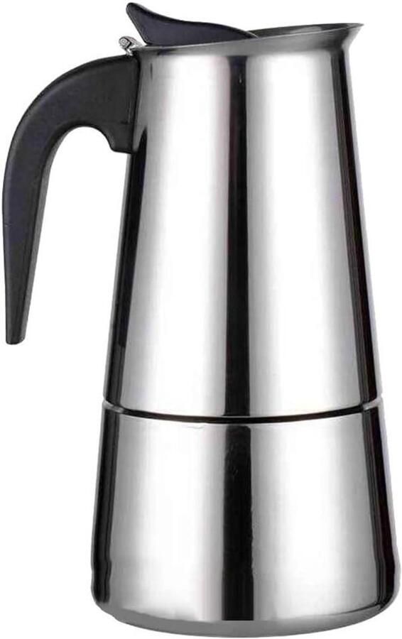 Koffiezetapparaat Percolator Moka Koffie Zetten Roestvrij Staal 450 ml Zilver
