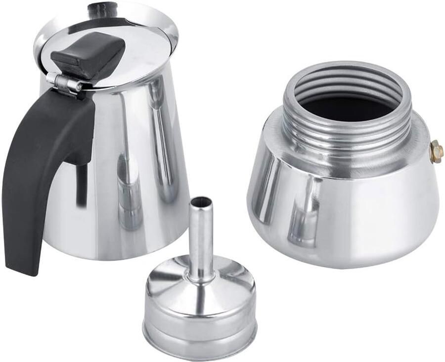 Koffiezetapparaat Percolator Moka Pot Thuis Koffie Zetten Inductie Compatibel 300ML Zilver