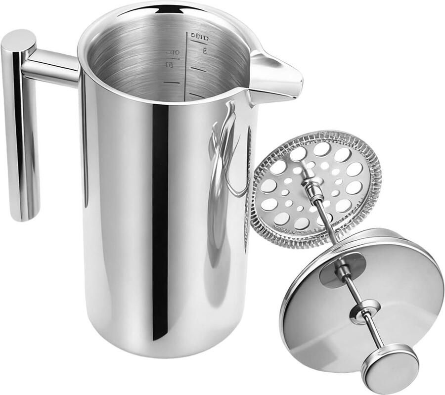 Koffiezetapparaat Pers Thee Maker Koffie Zetten Dubbellaags Filter 12 x 15.5 x 12 cm Meerkleurig