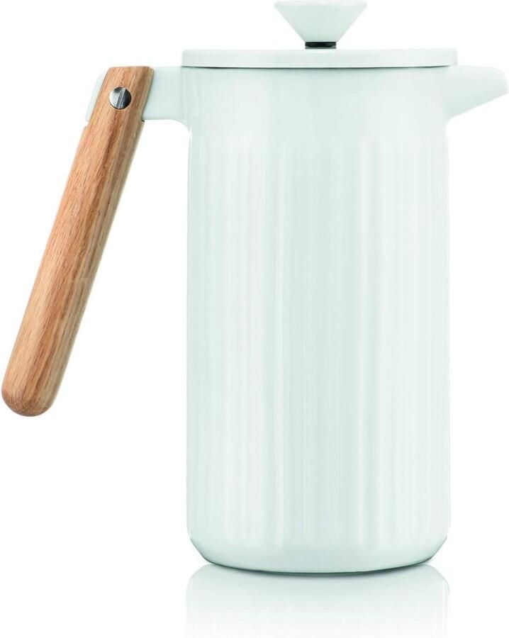 Koffiezetapparaat Porselein Cafetière Filter Aromatische Koffie Zuigerfiltersysteem 1 Liter Wit