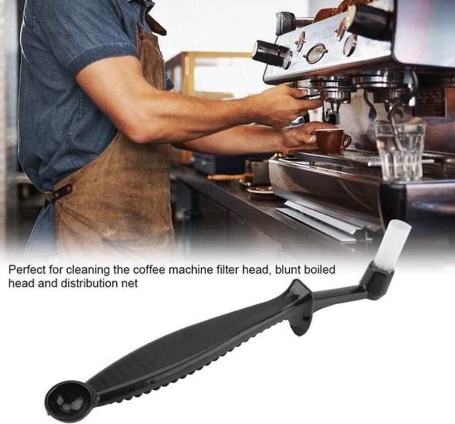 Koffiezetapparaat Reinigingsset Schoonmaakborstel Filter Schraper Multifunctioneel Zwart Professioneel Geschikt voor Koffiemachines Reinigen Zwart Model Voor Koffiegroepen