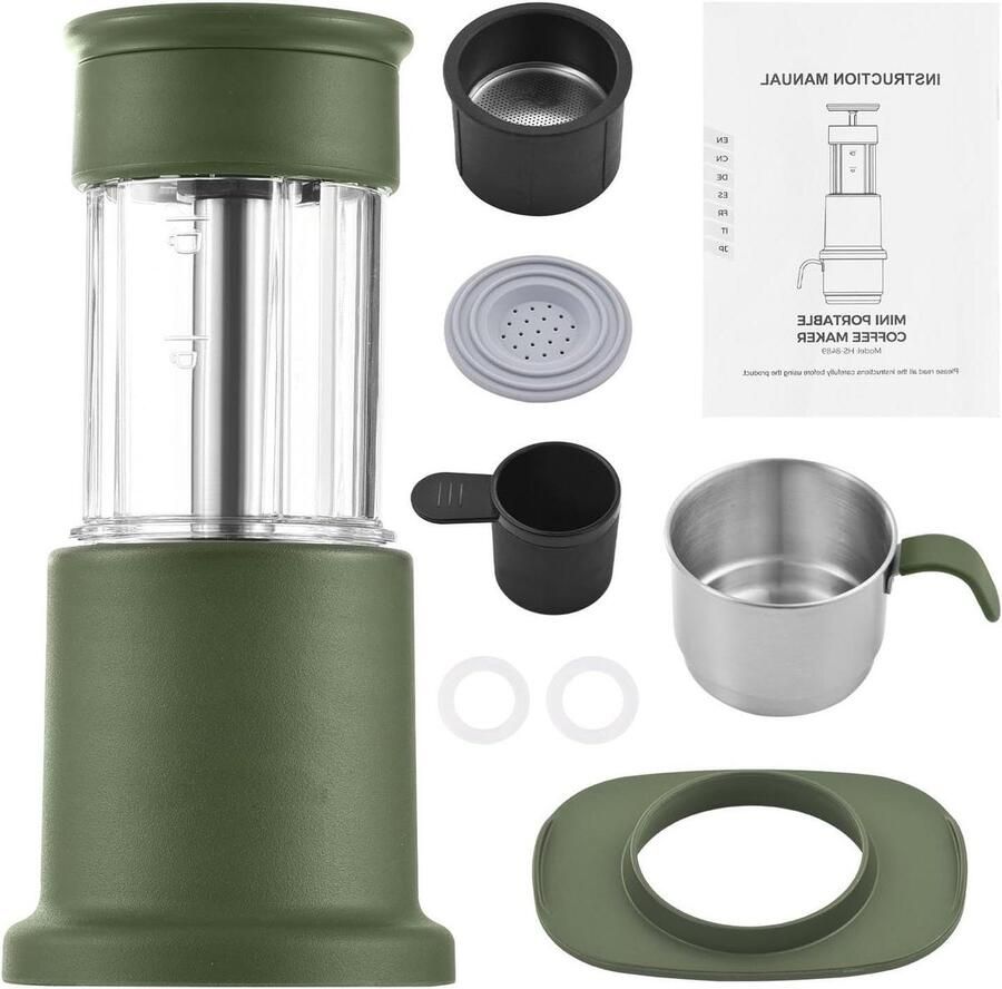 Koffiezetapparaat Reis koffiezetter Koffie zetten Handmatig en draagbaar 23D x 11W x 11H cm Groen