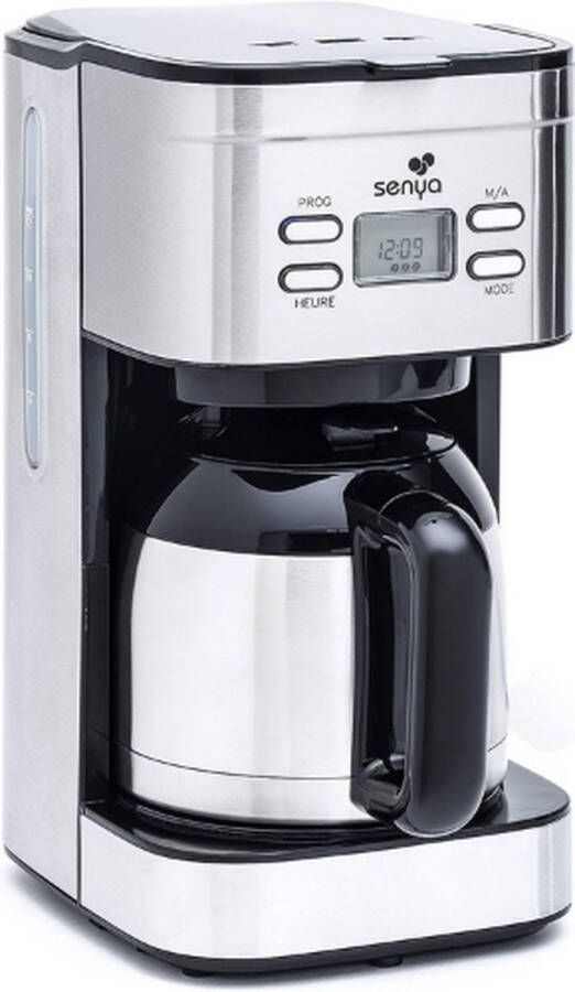 Programmeerbaar elektrisch koffiezetapparaat met thermoskan aromaselector warmhoudfunctie 12 l 800 W - Foto 2