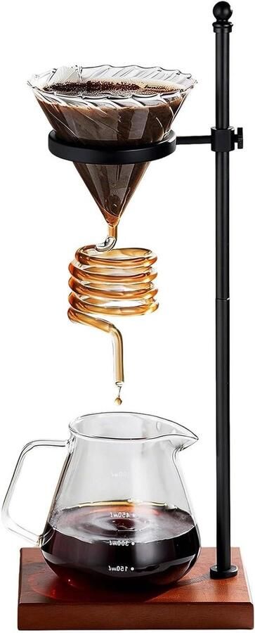 Koffiezetapparaat Set Giet over koffie Thuis koffie zetten Unieke Coil Dripper 600ml Server Zwart
