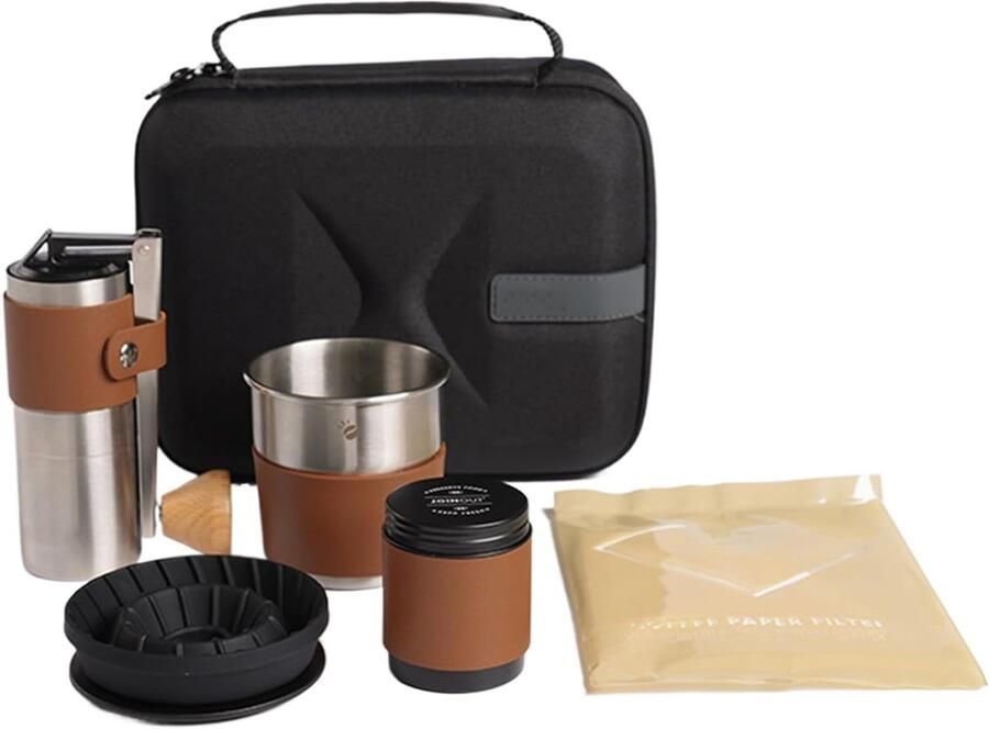Koffiezetapparaat Set Kampeer Koffie Outdoor Koffie Maken Verstelbare Maalgraad 22 x 18.3 x 12.5 cm