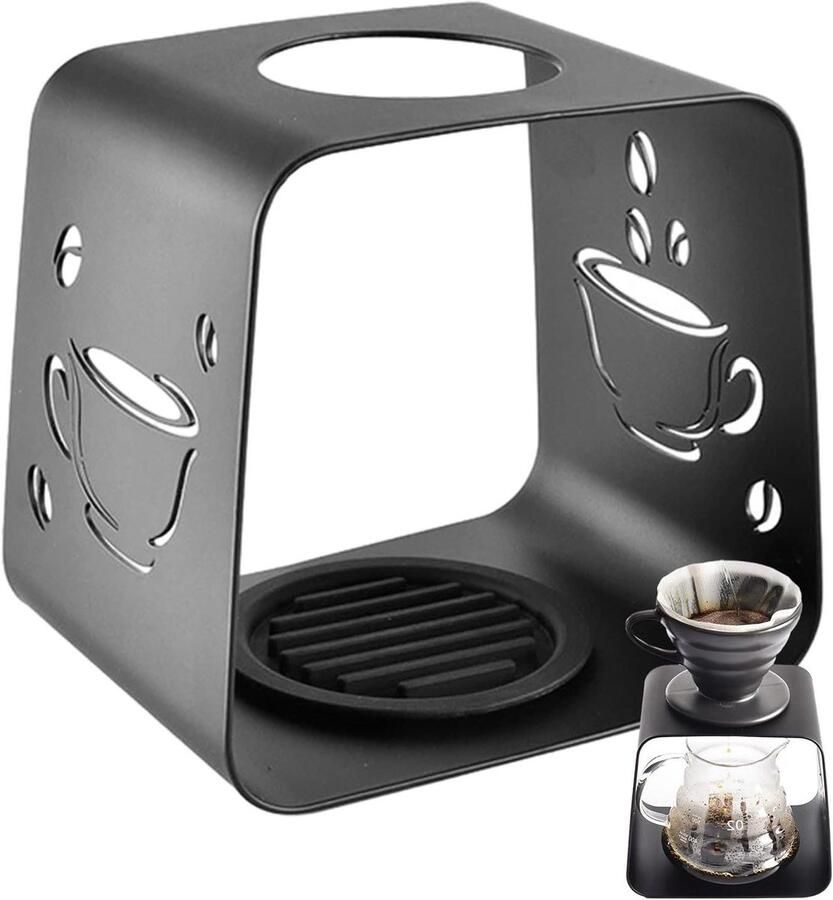 Koffiezetapparaat Stand Druppelrek Gietkoffie Koffie Zetten Precisie Opening 17.3x13.3x15.9cm Zwart