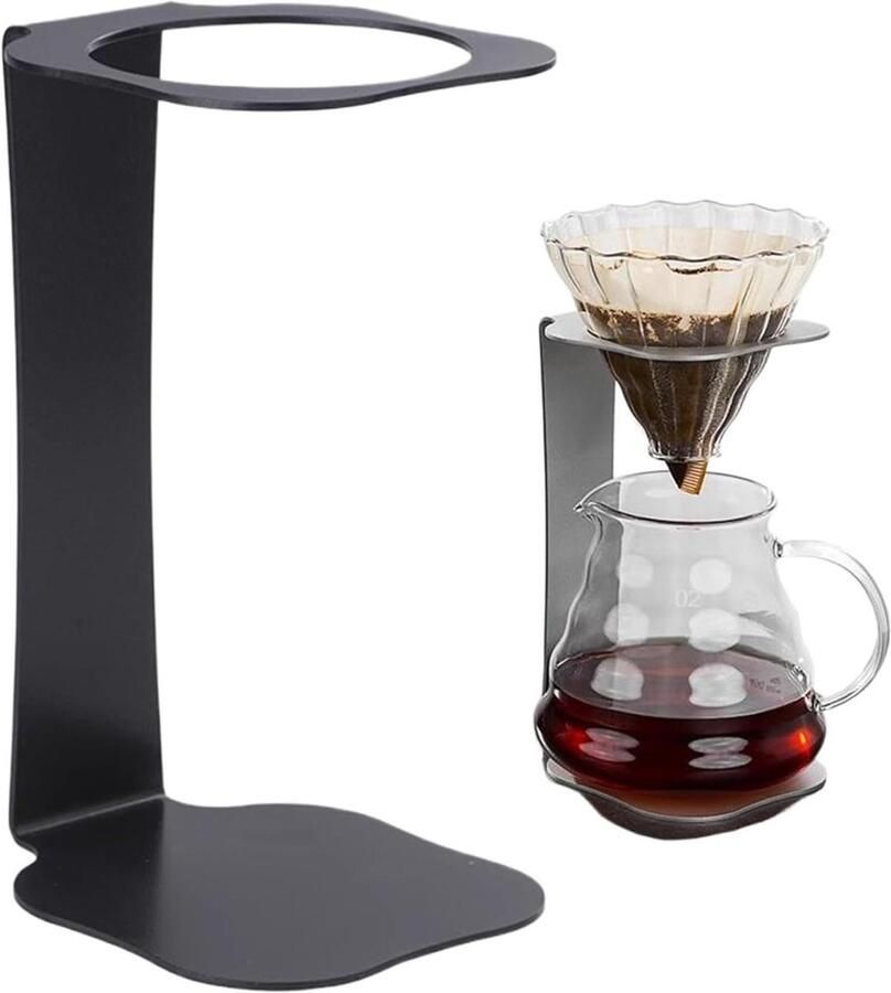 Koffiezetapparaat Standaard Handfilter Houder Thuis Koken Stabiele Werking 9.8x11.3x18.5 cm Zwart