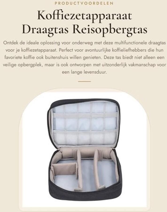 Koffiezetapparaat Tas Draagbare Opbergtas Multifunctionele Reisopbergtas Duurzaam Versterkte Stiksels Bescherming tegen Schade Koffiemachine Tas - Foto 2