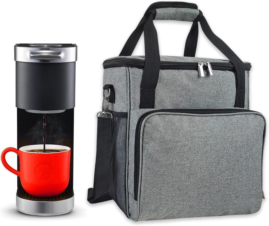 Koffiezetapparaat Tas Opbergtas Machine Veilig Vervoeren Waterdicht Nylon Materiaal 30x34x18cm Grijs