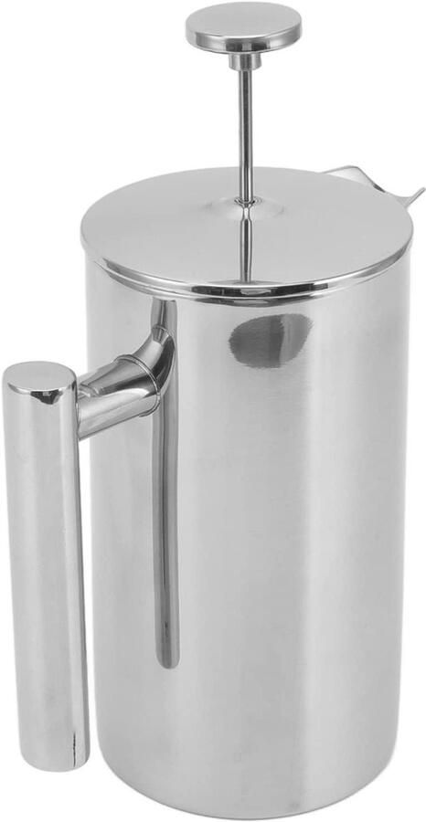 Koffiezetapparaat Theepot Pers Koffie Zetten Dubbelwandig Roestvrij Staal 350ML Zilver