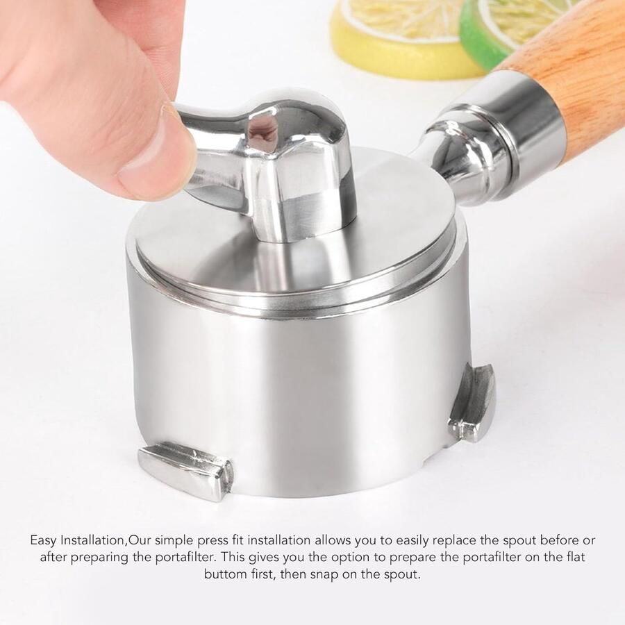 Koffiezetapparaat Tuit Portafilter Uitloop Professionele Koffie Bodemloos Ontwerp 54 mm Zilver