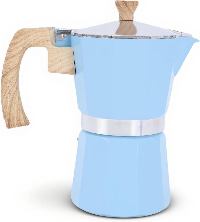 Koffiezetapparaat van 300 ml van aluminium voor authentieke espresso thuis of op de camping met enkelvoudig ventielontwerp