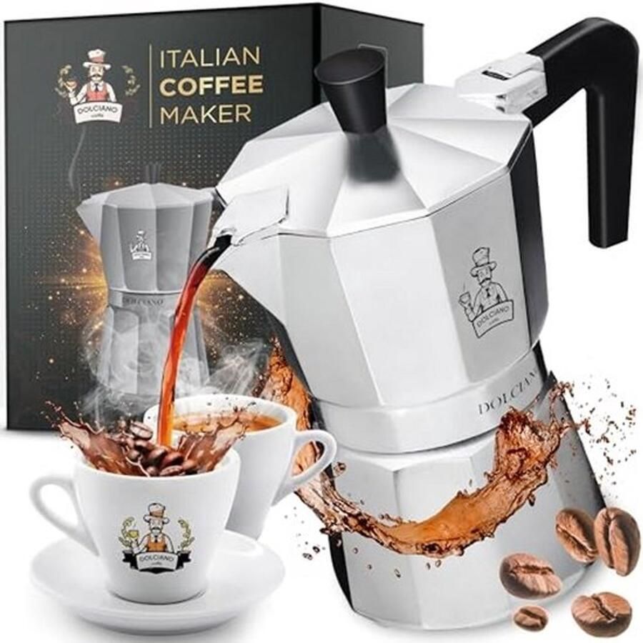 Koffiezetapparaat voor 6 kopjes Klassiek Italiaans Design Geschikt voor Gas en Elektrisch