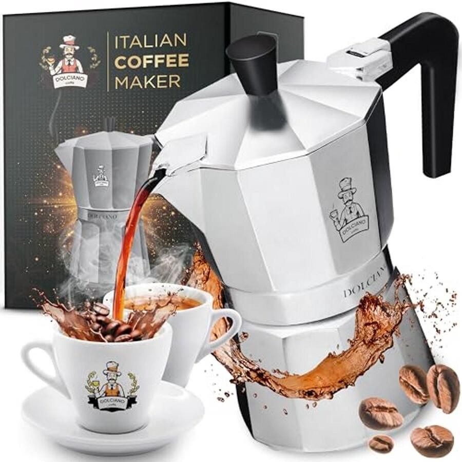Koffiezetapparaat voor 6 kopjes Klassiek Italiaans Design Geschikt voor Gas en Elektrisch