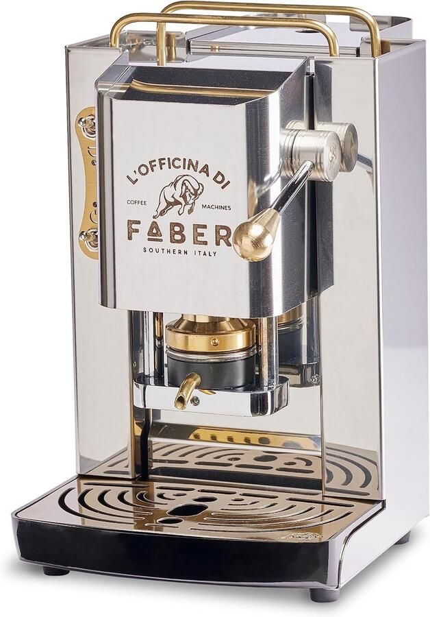 Koffiezetapparaat voor E-Pads 44mm Inox Deluxe Model met Verstelbare Messing Padpers