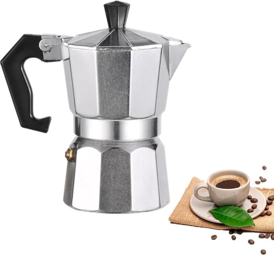 Koffiezetapparaat voor op het fornuis Aluminium Mokapot voor Espresso Geschikt voor Gas en Elektrisch