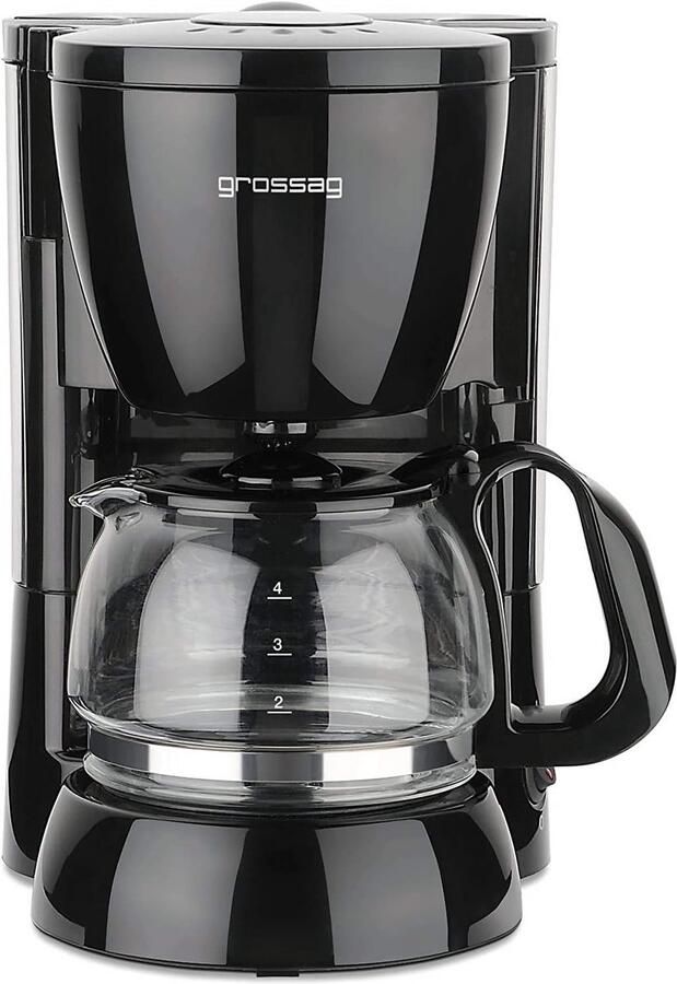 Koffiezetapparaat Zwart voor 4 Kopjes met Glazen Kan en Druppelstop