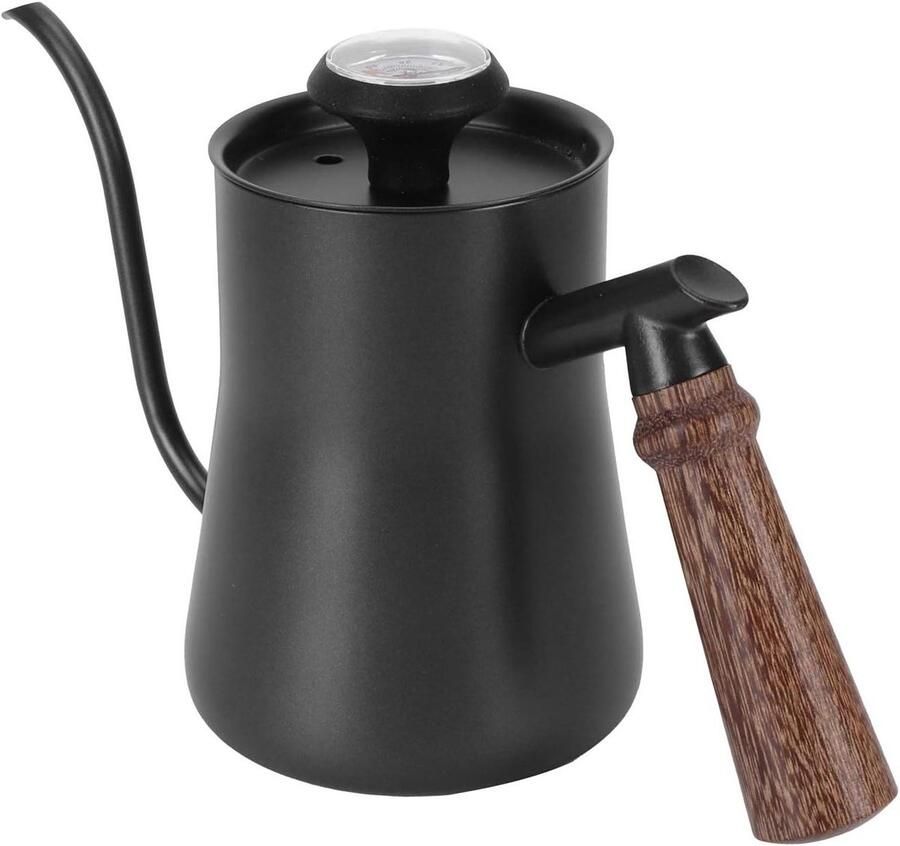 Koffiezetketel Theeketel Gietketel Koffie Zetten Met Thermometer 650ml Zwart