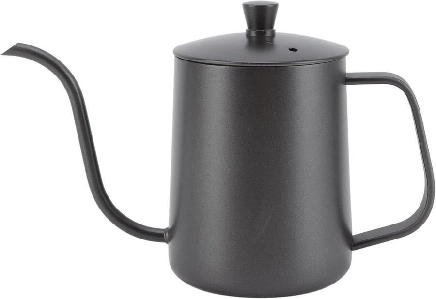Koffiezetketel Theepot Waterkoker Koffie Zetten Smalle Druipspeut 600 ml Zwart