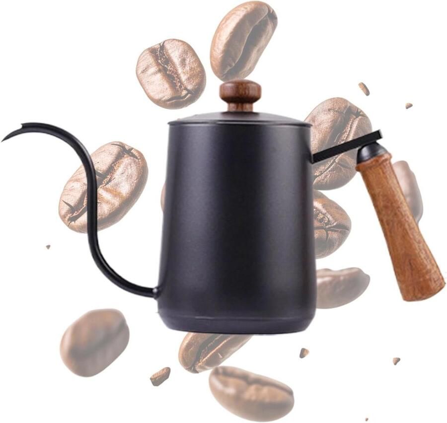 Koffiezetketel Waterkoker Koffiepot Koffie Zetten Lange Smalle Tuit 600 ml Zilver