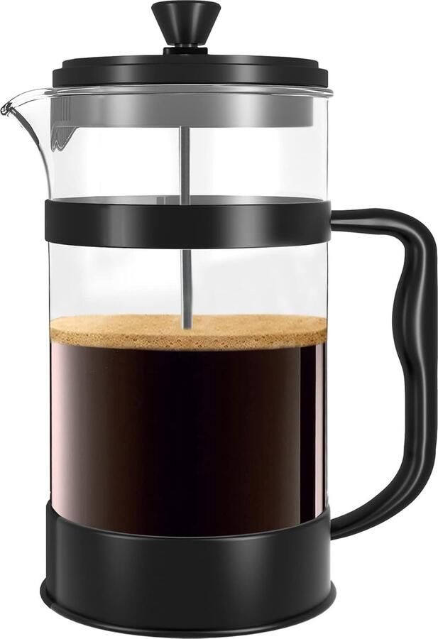 Koffiezetter Cafetière Koffie Zetten Drievoudig Filter Systeem 1000ml Zwart