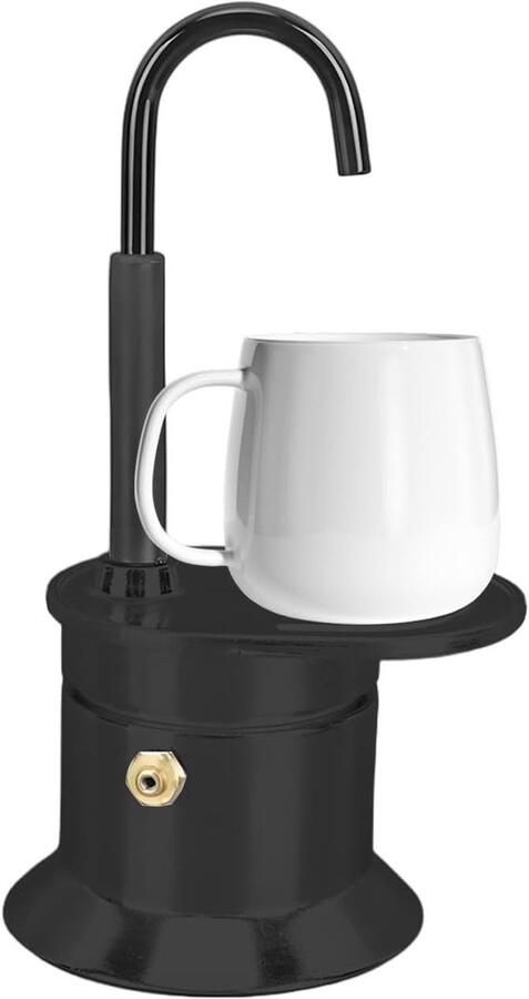 Koffiezetter Cafetière Percolator Koffie Bereiden Zonder Elektriciteit 17 cm Zwart