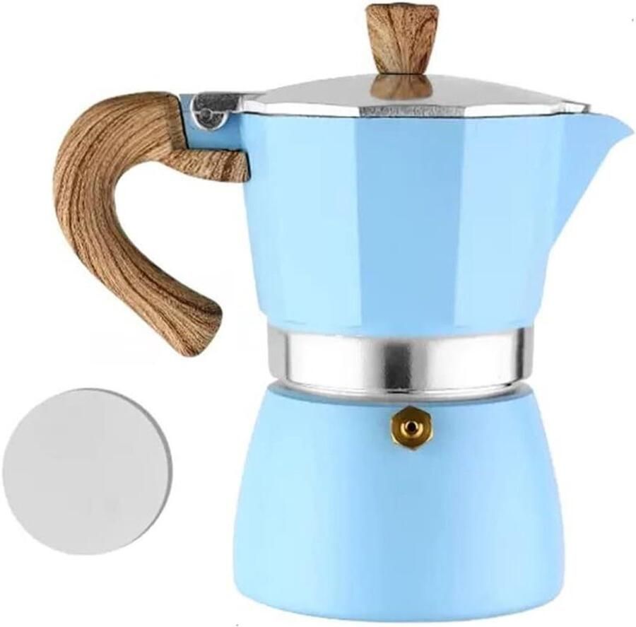 Koffiezetter Espresso Maker Koffie Zetten Italiaanse Stijl 150ml Blauw