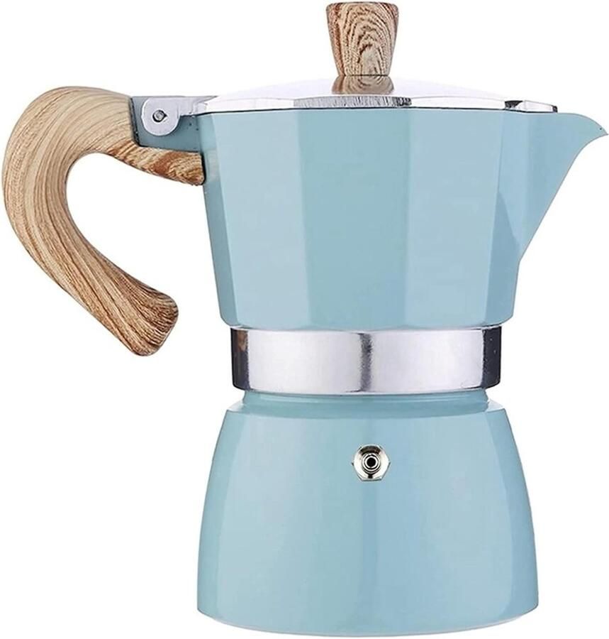 Koffiezetter Espresso pot Thuis koffie zetten Octagonaal ontwerp 1800 Gram Zilverkleurig