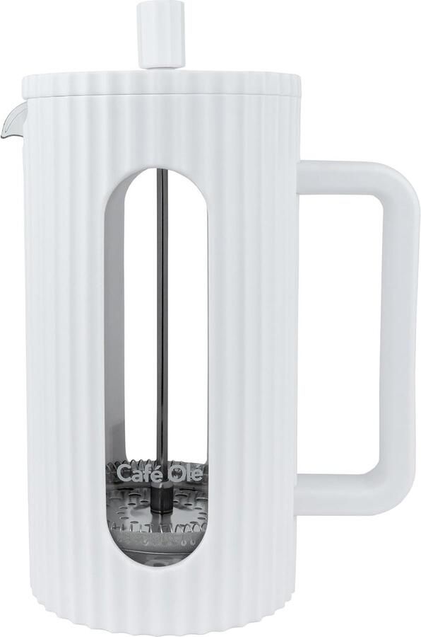 Koffiezetter Glas Franse Pers Koffie Bereiden Hittebestendige Handgreep 8 Kopjes 1000ml Wit