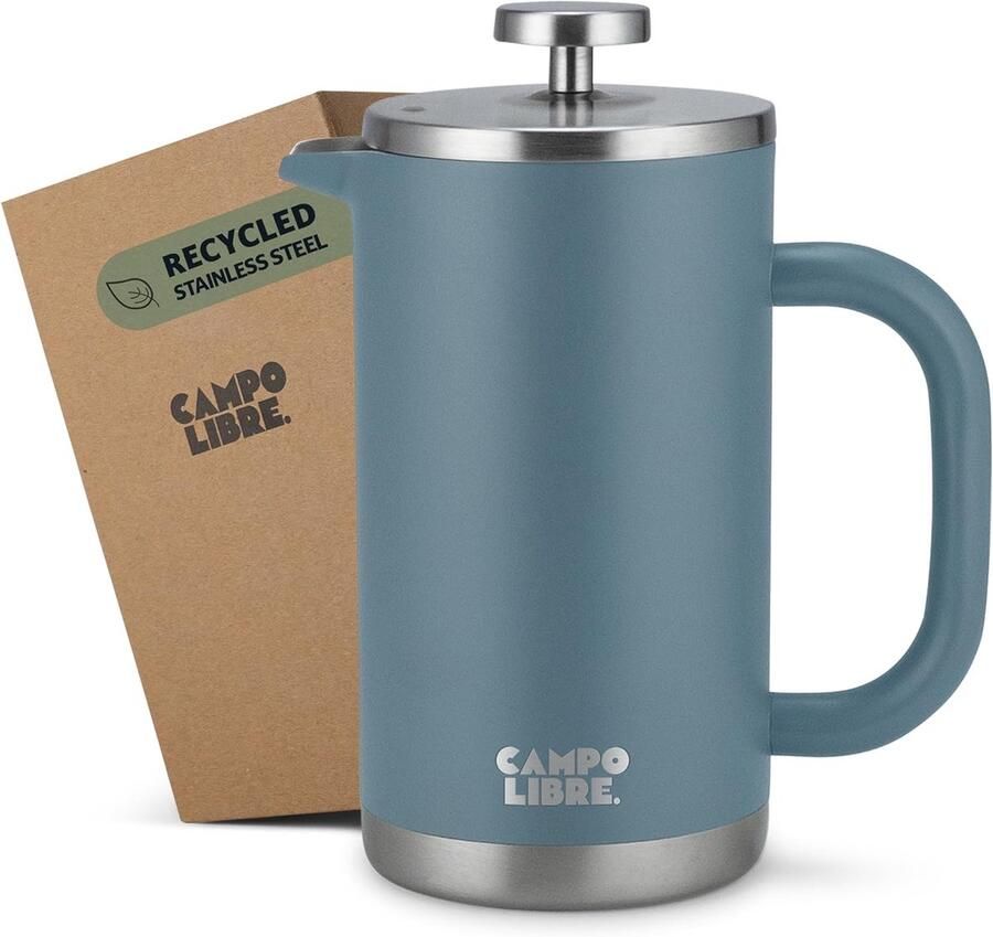 Koffiezetter Koffiepers Verse Koffie Dubbelwandig Geïsoleerd 600ml Blauw
