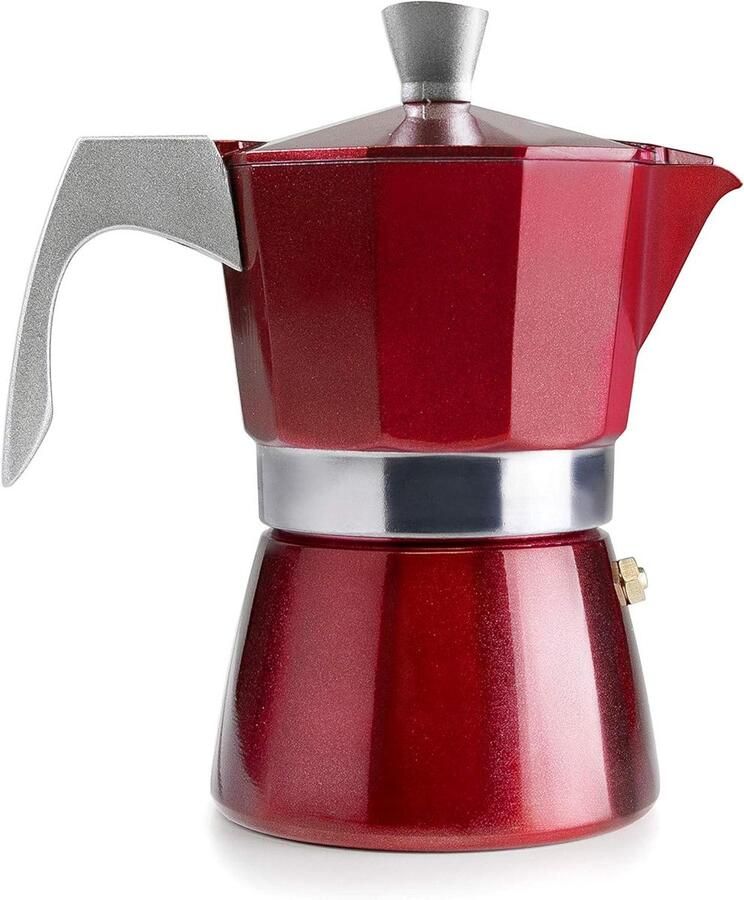 Percolator Koffiezetter Moka Pot Koffie Zetten Geschikt Voor Inductie 12 Kopjes 600ml Rood