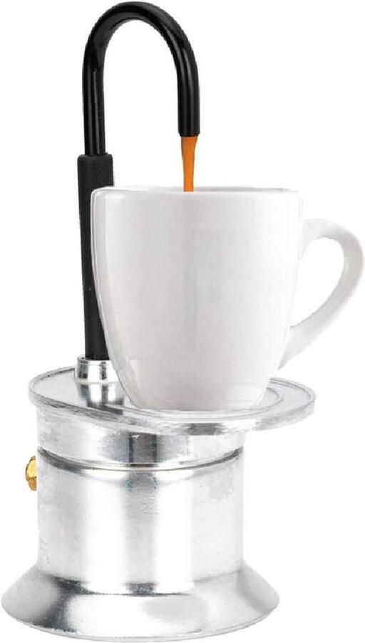 Koffiezetter voor fornuis Moka pot Koffie zetten Snelle bereiding 17 cm hoog Zilverkleurig