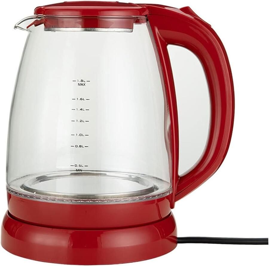 Kokend Water Ketel Waterkoker Glas Snel Water Koken Hoog Borosilicaatglas 18 Liter Rood