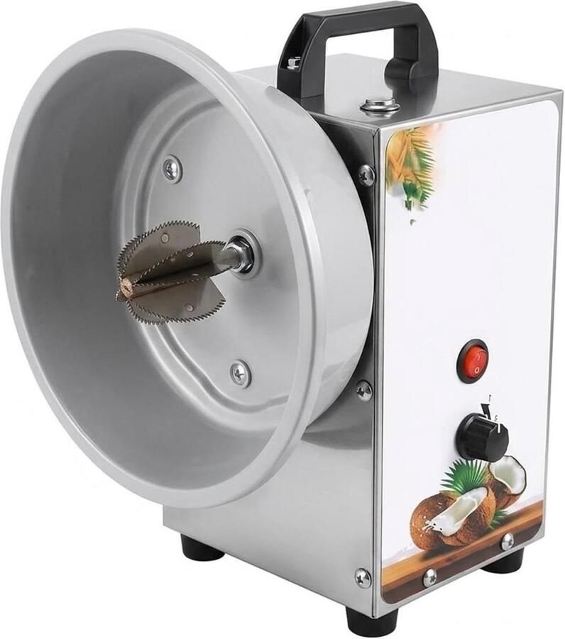 Kokosschraper Elektrisch Kokosrasp Kokosmolen Kokos Verwerken 3 Snelheden Instelbaar 35 kg u Zilver
