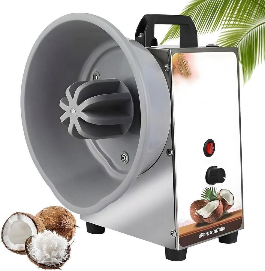 Kokosschraper Elektrisch Kokosrasp Machine Kokos Verwerken Instelbare Snelheden 24 x 24.5 x 32 cm Zilver