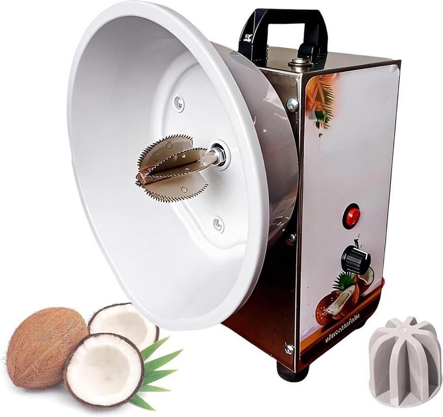 Kokosschraper Elektrisch Kokosrasp Machine Vers Raspen Instelbare Snelheid 35 KG H Zilver
