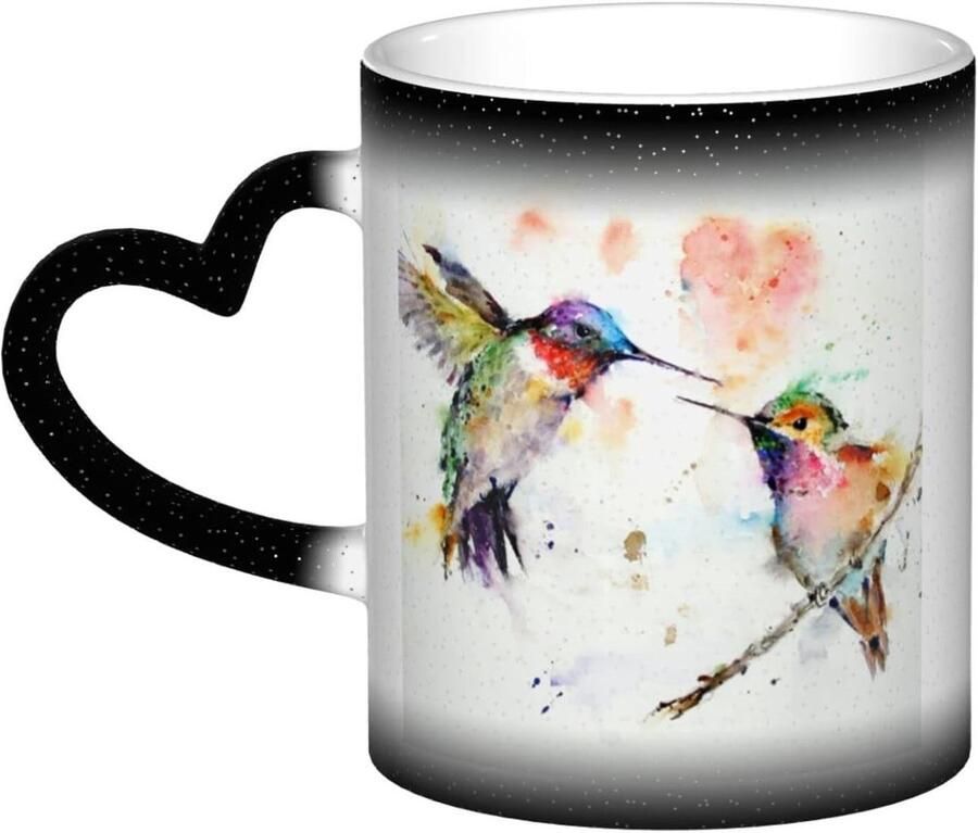 Kolibrie Mok Veranderende Mok Koffie Drinken Kleur Veranderend Standaard Maat Meerkleurig