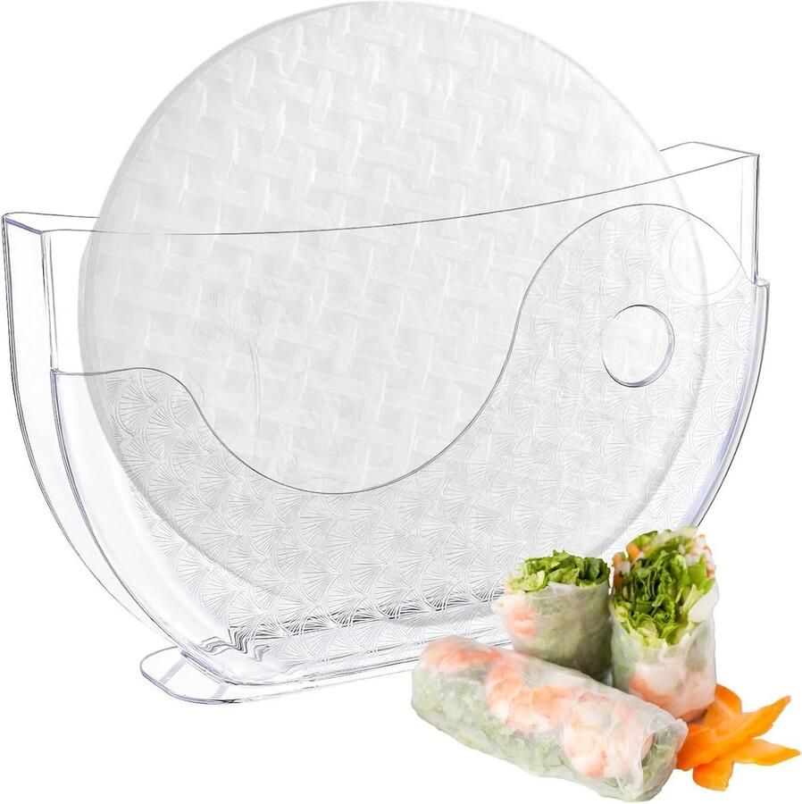 Kom Rijstpapier Waterschaal Houder Zomerrollen Maken Grote Capaciteit 28 cm Wit