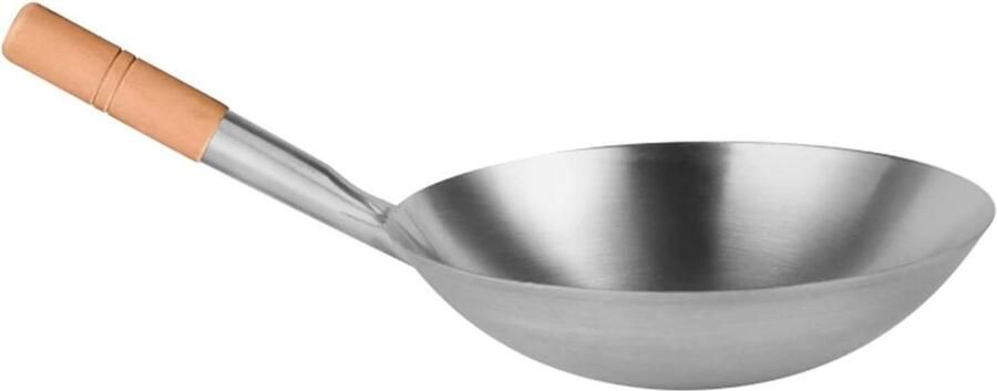 Kook Wok Roerbakpan Wok Koken in Keuken Geen Antiaanbaklaag 24 cm Diameter Zilver