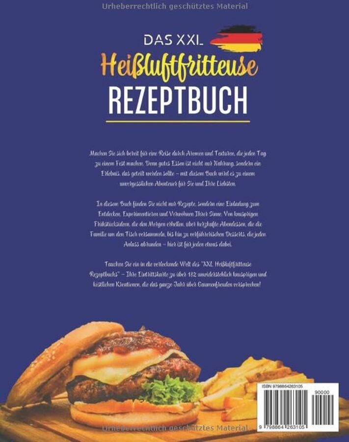 Kookboek voor Heißluftfritteuse: Meer dan 180 Gezonde en Heerlijke Recepten voor het Hele Jaar